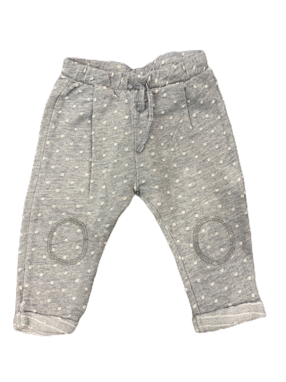 Zara Baby Gray Dot Knit Jogger Pants - 6-9 months